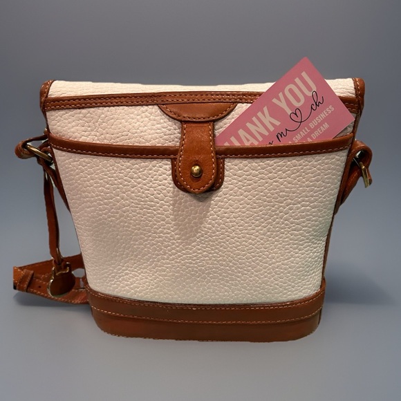 Dooney And Bourke White And Brown Crossbody Bag EUVC - Picture 8 of 16